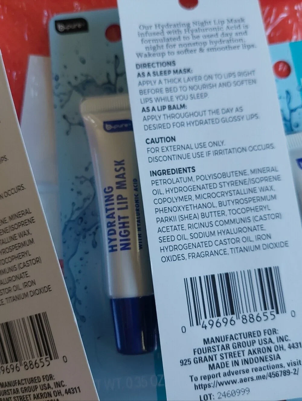 Lot Of 4 B Pure Hydrating Lip NIGHT MASK TIKTOK VIRAL Bpure